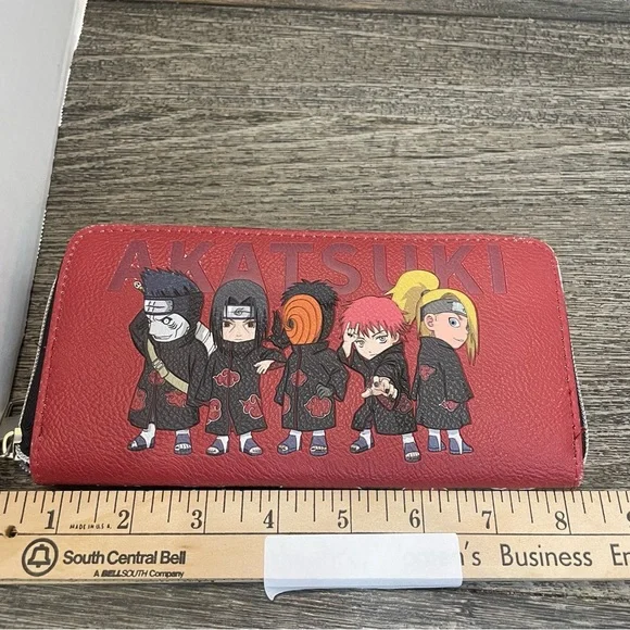 Red Akatsuki Anime Wallet Naruto itachi Tobi. Clouds. Pre-owned - Picture 9 of 9